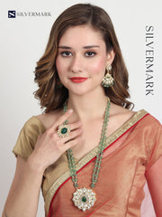 Saira Sterling Silver Polki Necklace