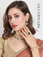 Silvermark - Amira Sterling Silver Polki Necklace