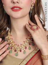 Fatima Sterling Silver Polki Necklace