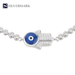 Adjustable Evil Eye Sterling Silver Bracelet