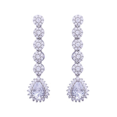 Crystal flower silver earrings