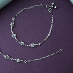 Silver flower Anklet