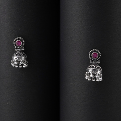 Elegant Oxidised Silver Jhumka Earrings