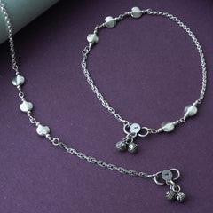 Silver Floral  Anklet
