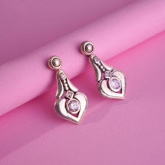 Silver heart shape earrings