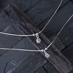 Silver Multi leaf Anklet