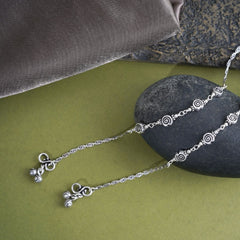 Silver Infinity Greek spiral Anklet