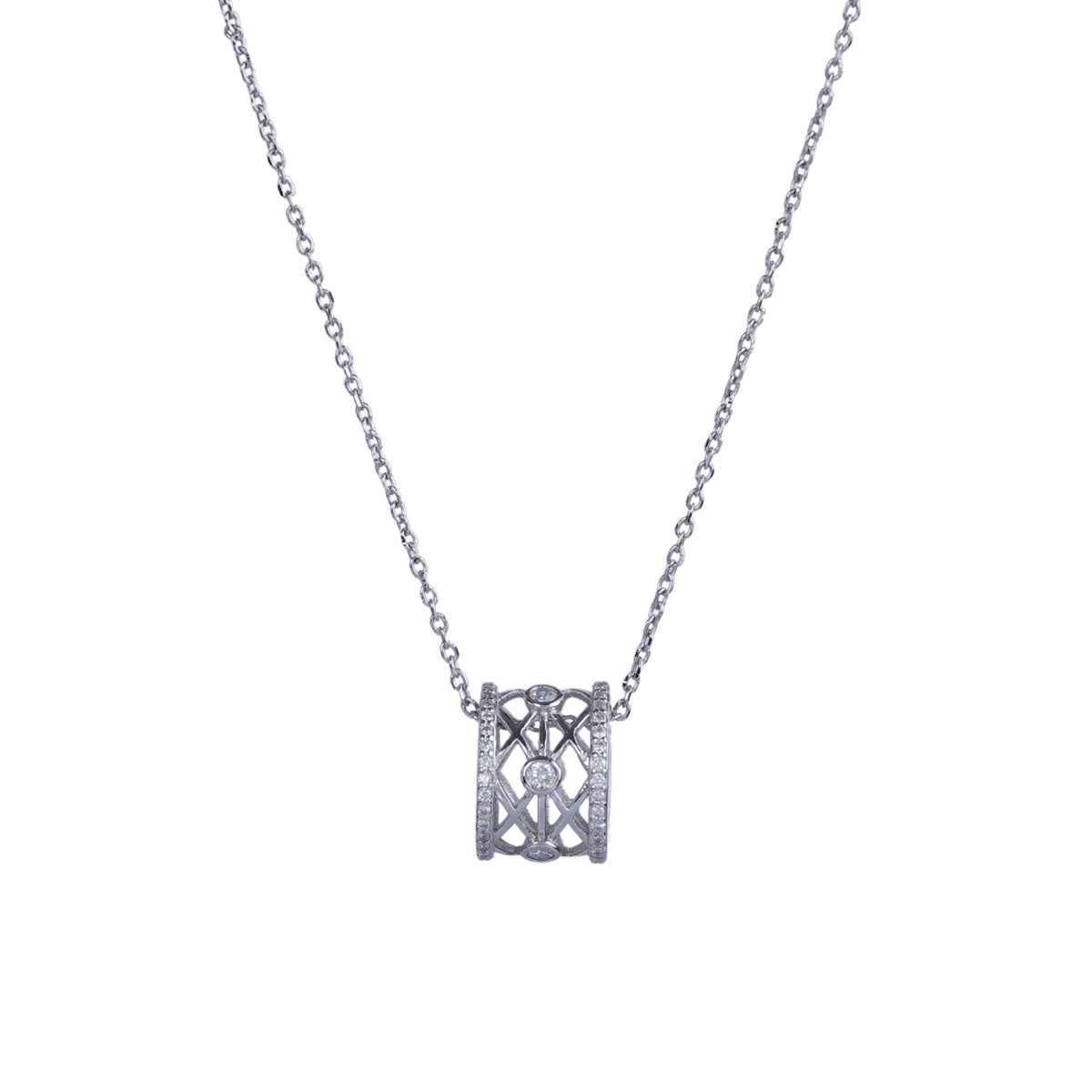 Silver Toned Stahyana Chain Pendant
