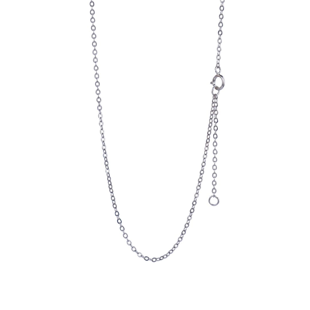 Silver Four Leaf Flower Chain Pendant