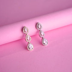 Silver tear drop danglers