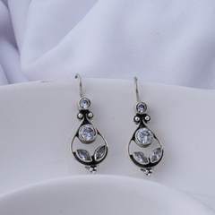 Oxidised Designer Silver Earrings