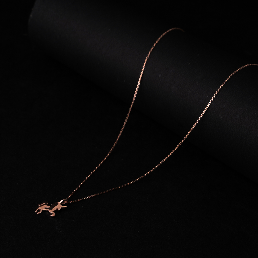 Solid Rose Gold Unicorn Chain Pendant