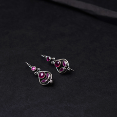 Oxidised Designer Silver Earrings