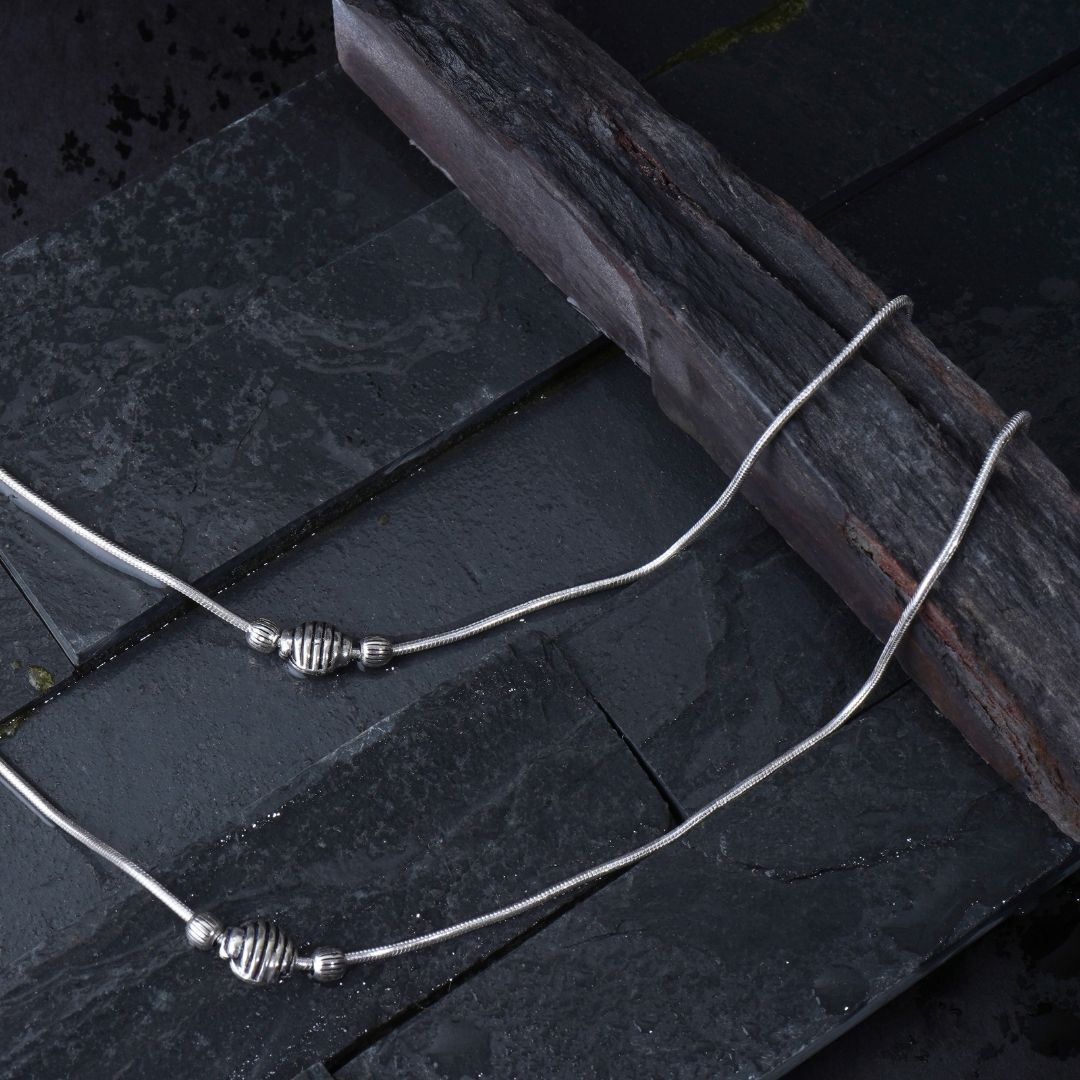 Silver Single Ball Anklet