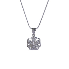 Silver Star Flower Chain Pendant set