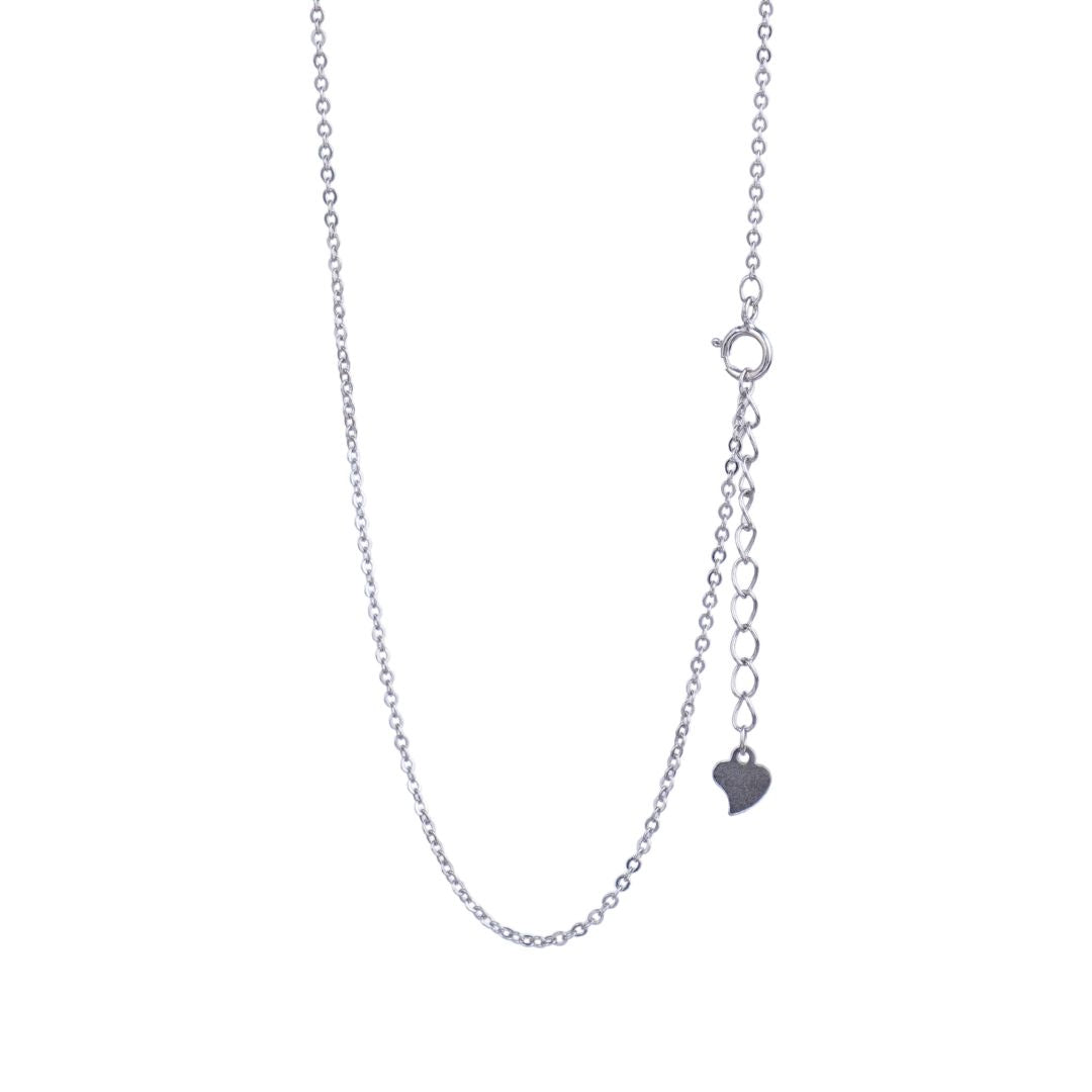 Four Heart Glittering Silver Chain Pendant