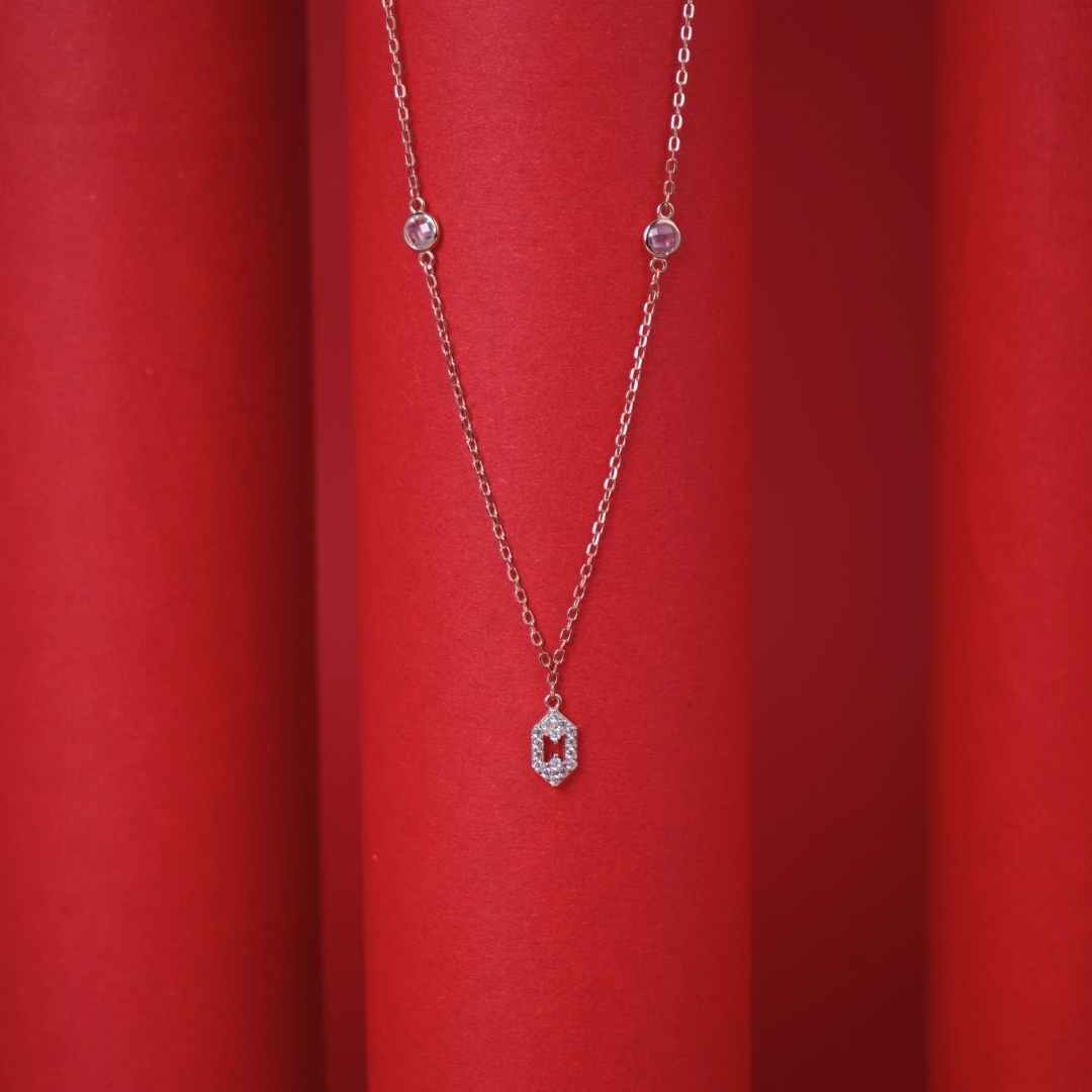 Silver Cubic Chain Pendant