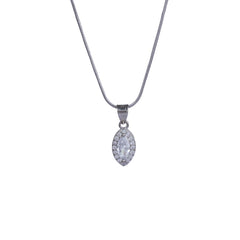 Silver Round Cut Chain Pendant Set