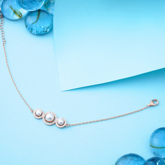 Silver Three  Pearl Bracelet