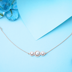 Silver Three  Pearl Bracelet