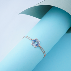 Silver Evil Blue Bracelet