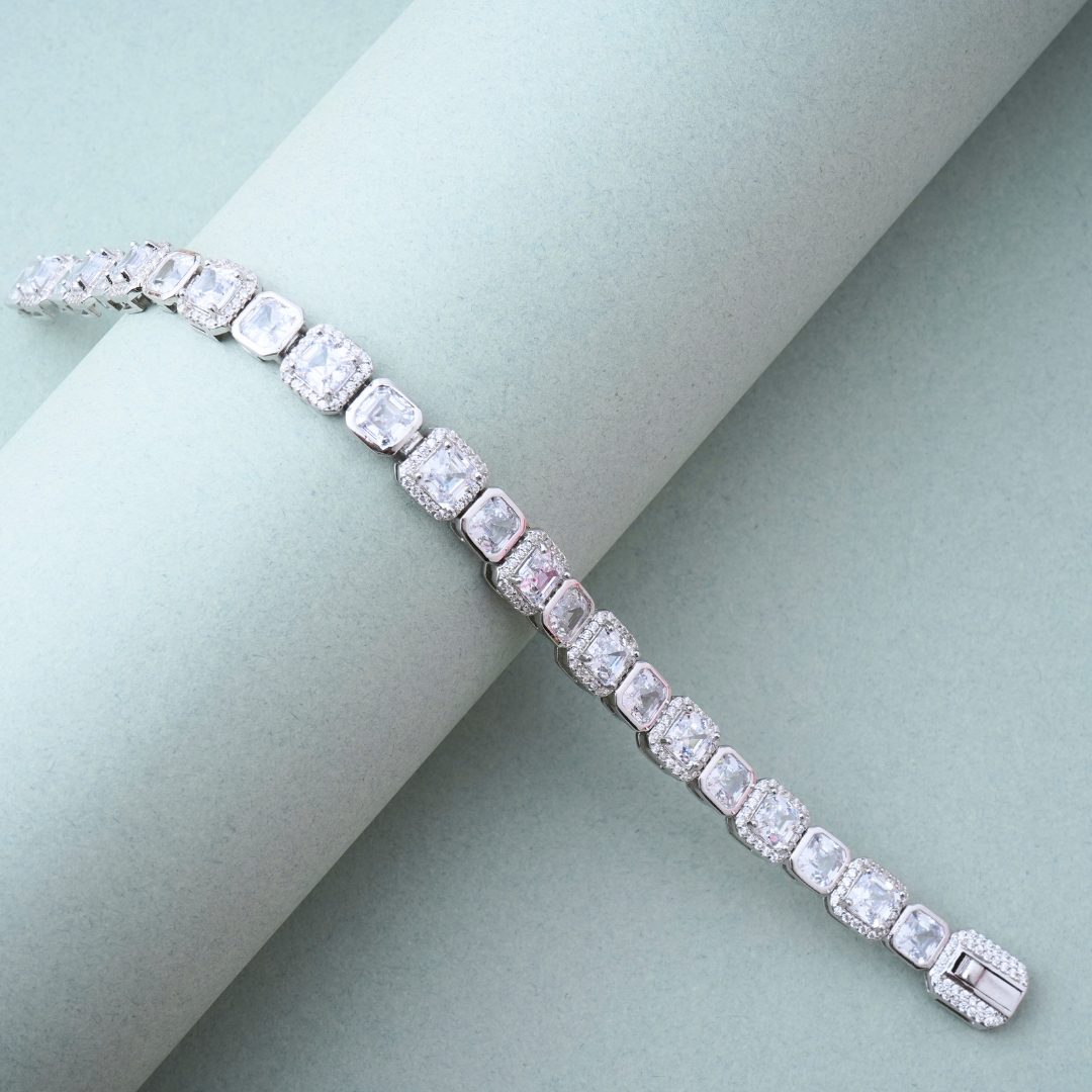 Silver Swarovski Cut Bracelet