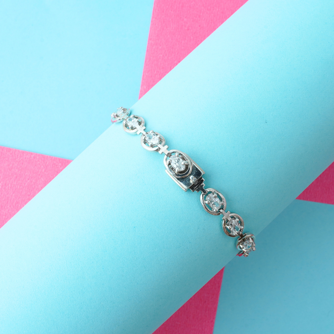 Silver Oval Cut Bracelet