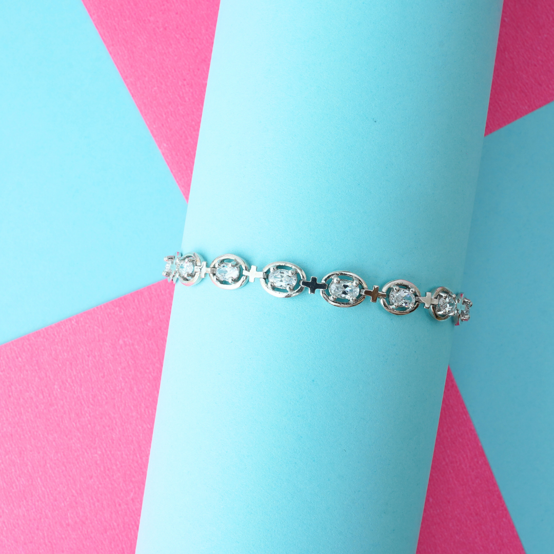 Silver Oval Cut Bracelet