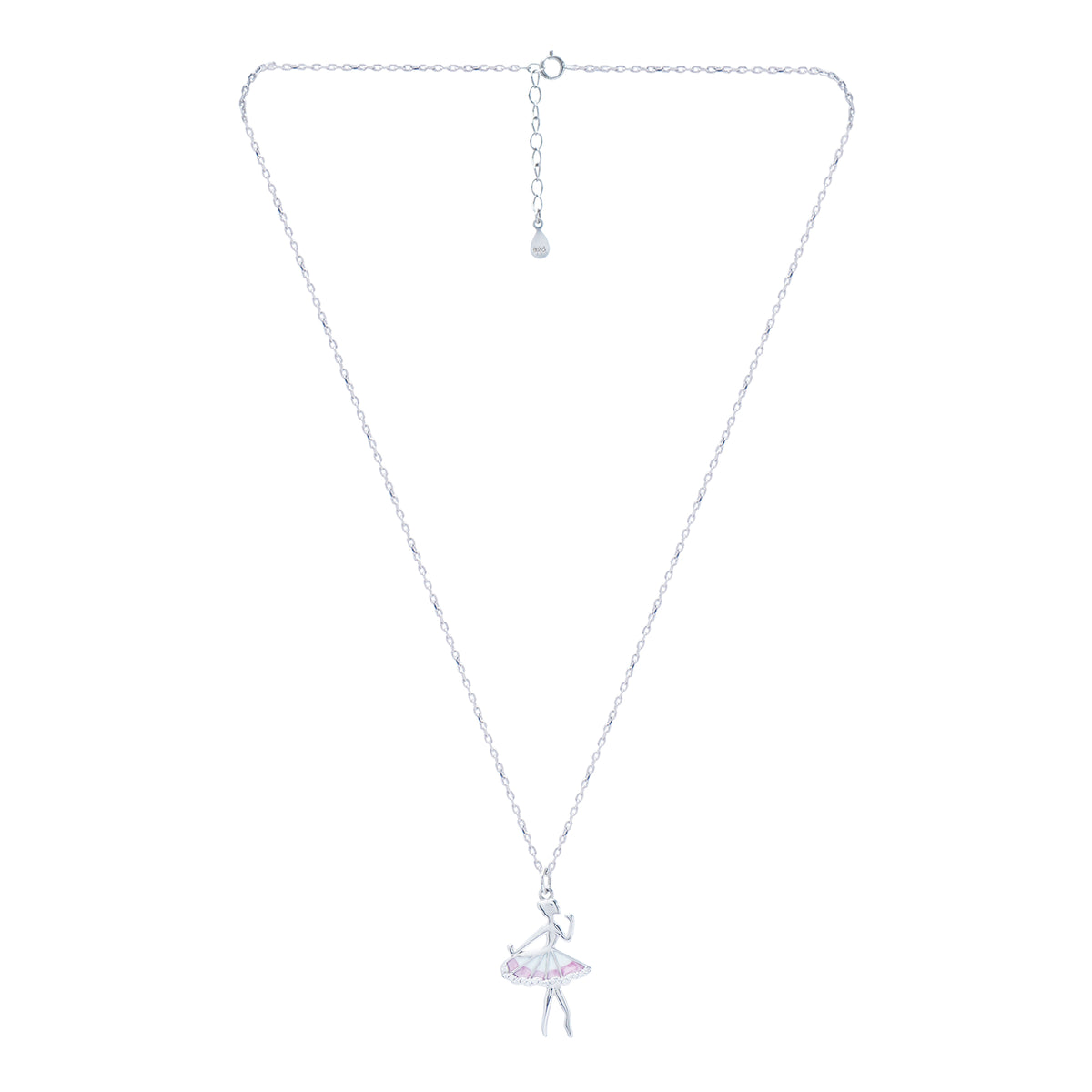 Silver Dancing Ballerina Chain Pendant