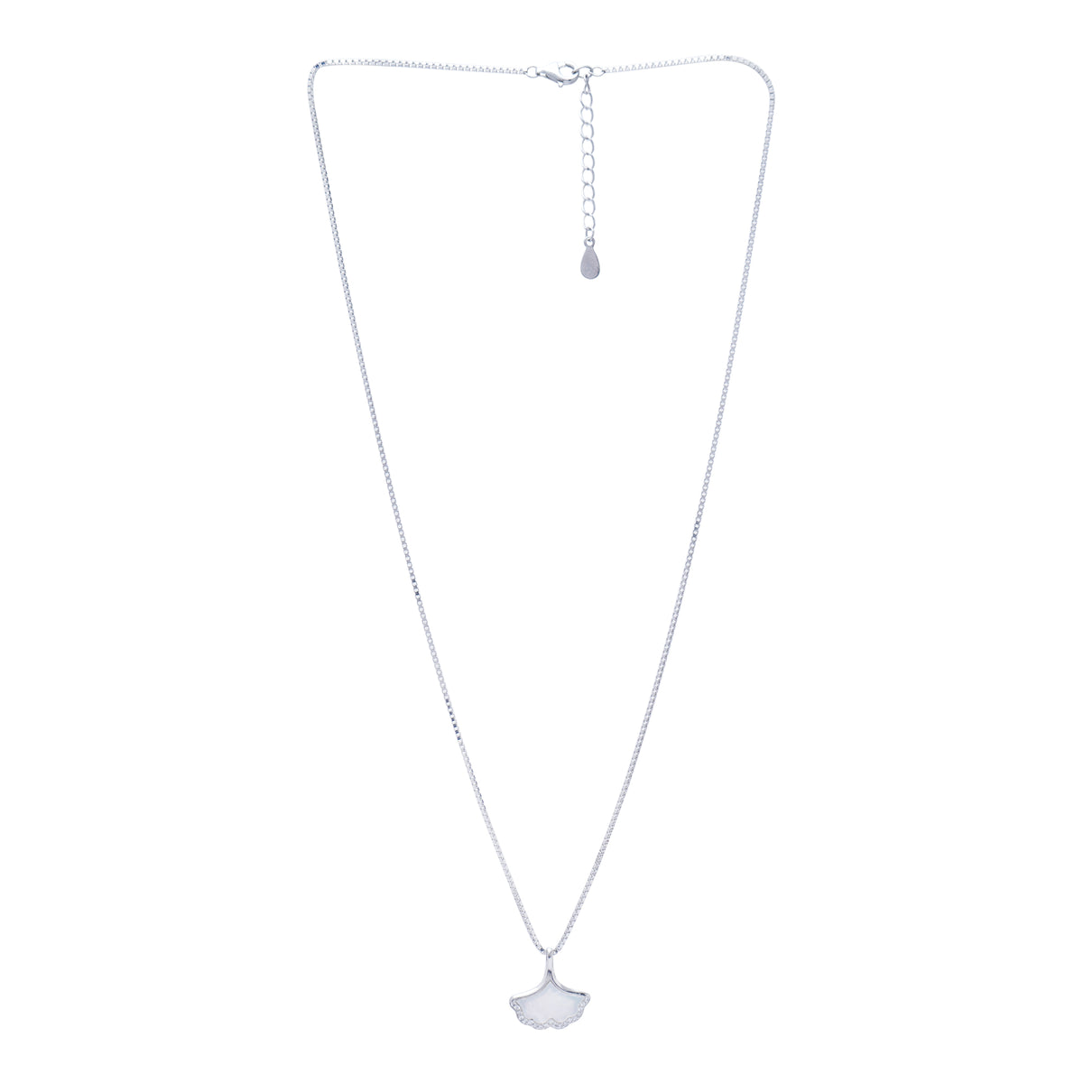 Silver Ginkgo Leaf Pendant