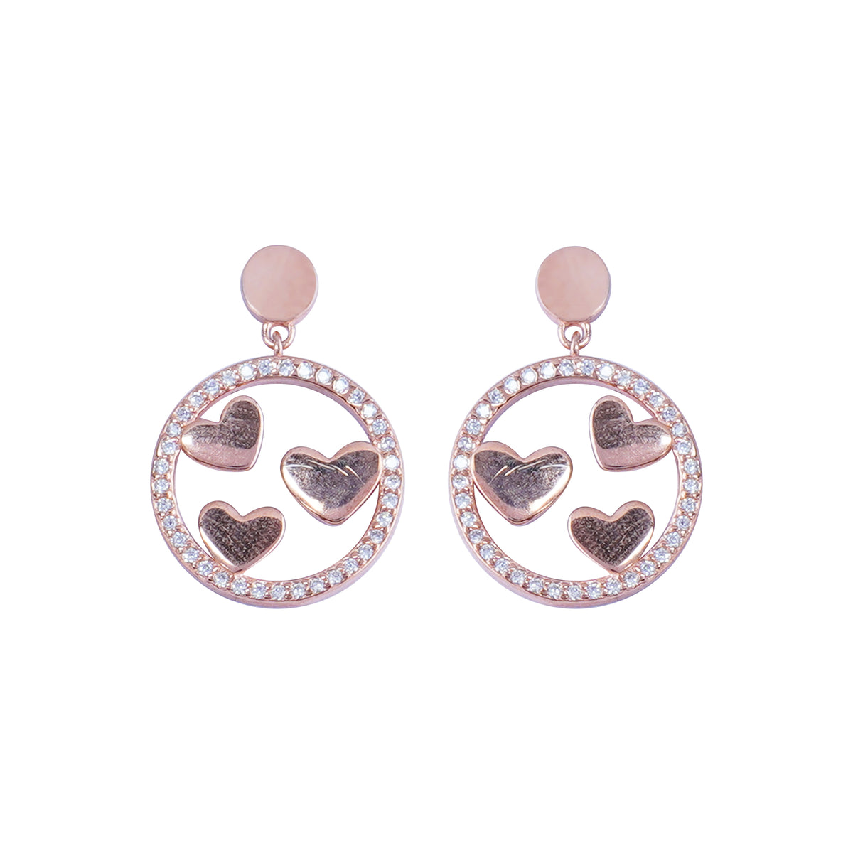 Silver Phoebe heart earrings