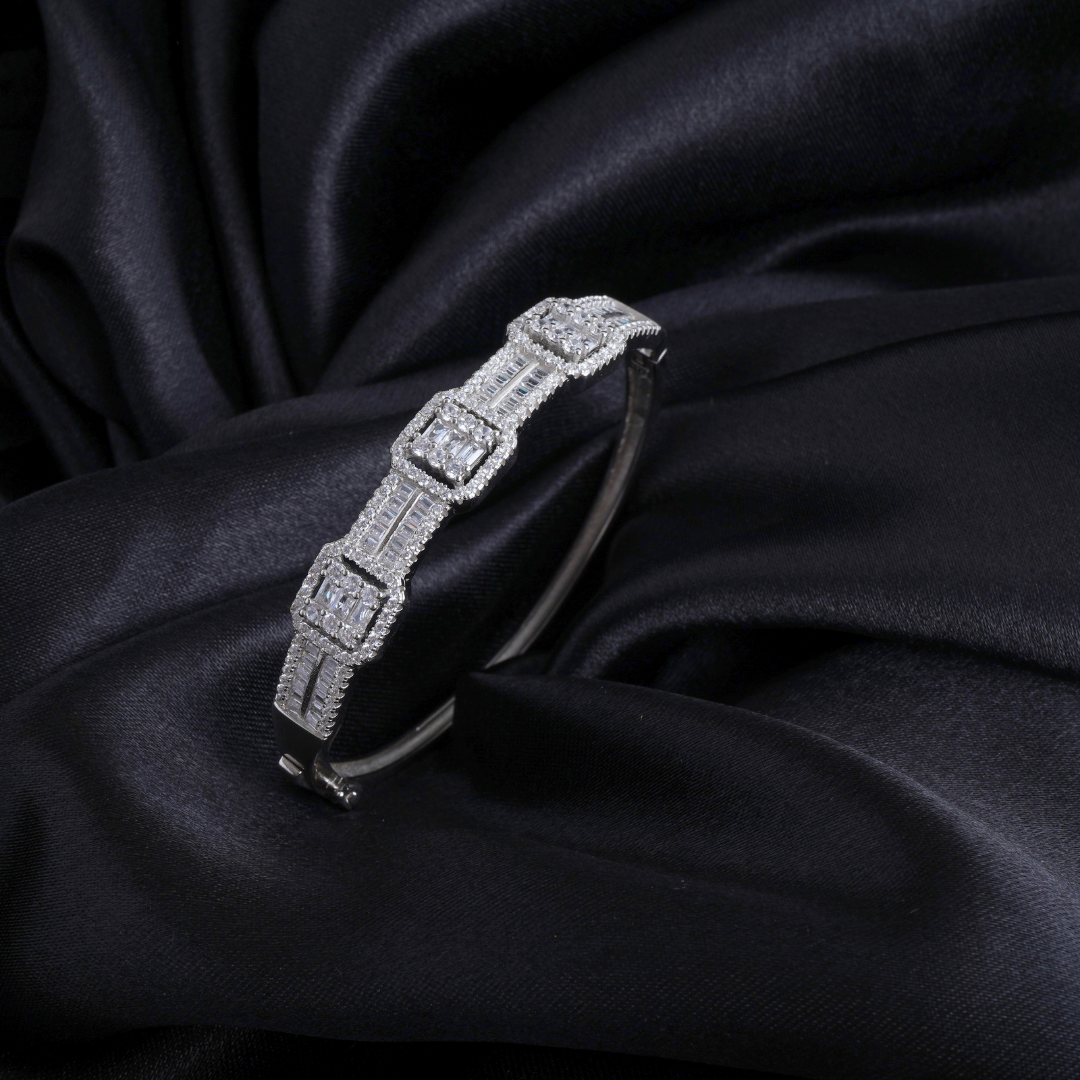 Silver Square Cut  Bracelet