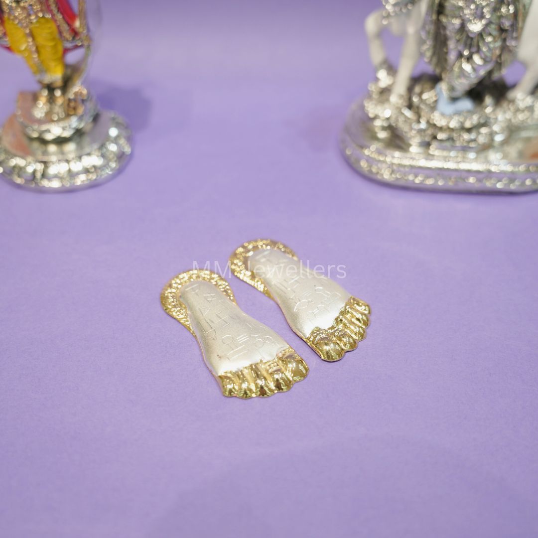 silver plated charan paduka