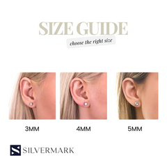 Silver Zircon Basic Shine Studs