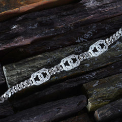 Silver Chanel Studded Bracelet