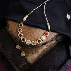 Celestial Sparkle Silver Polki Necklace