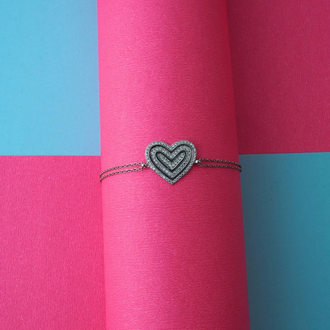 Silver Big Heart Bracelet