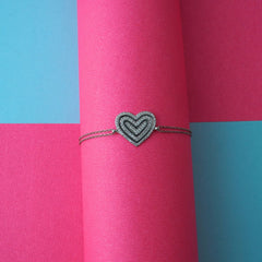 Silver Big Heart Bracelet