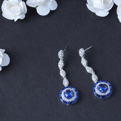 Silver Evil eye Hanging Earring