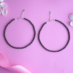 Black Bead Anklet