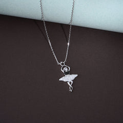 Silver Dancing Ballerina  chain pendant