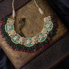 Amaira Silver Polki Necklace