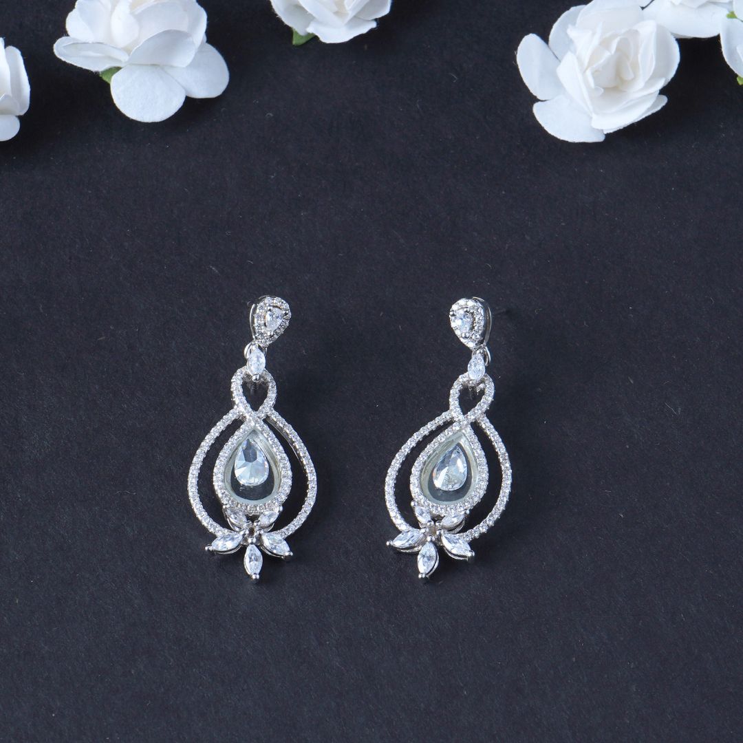 Silver Two Layer Leaf Earring