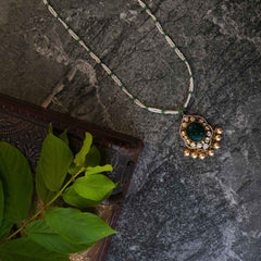 Avarita Silver Polki Necklace