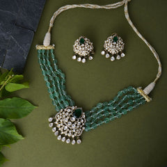 Azarya Silver Polki Necklace