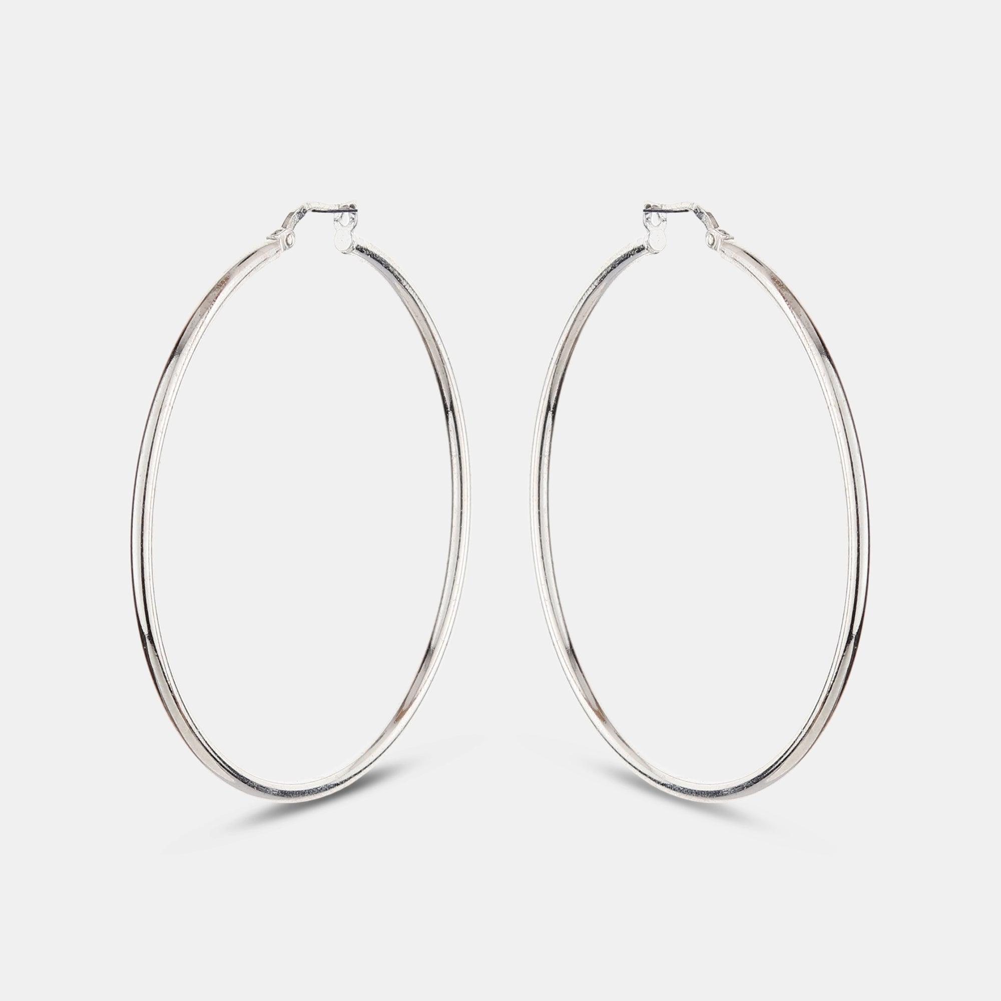 Basic Silver Hoop Earrings - silvermark
