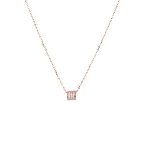 Sterling Rose Gold Drum Chain Pendant - silvermark