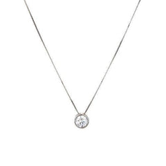 Classic Halo Diamond Solitaire Necklace - silvermark