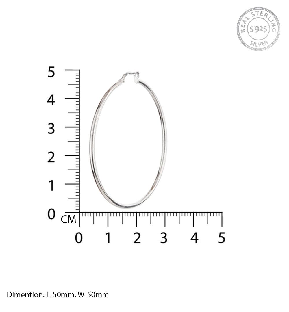 Sterling Silver 25mm Graduated Flat Hoop Earrings - Simply Sterling