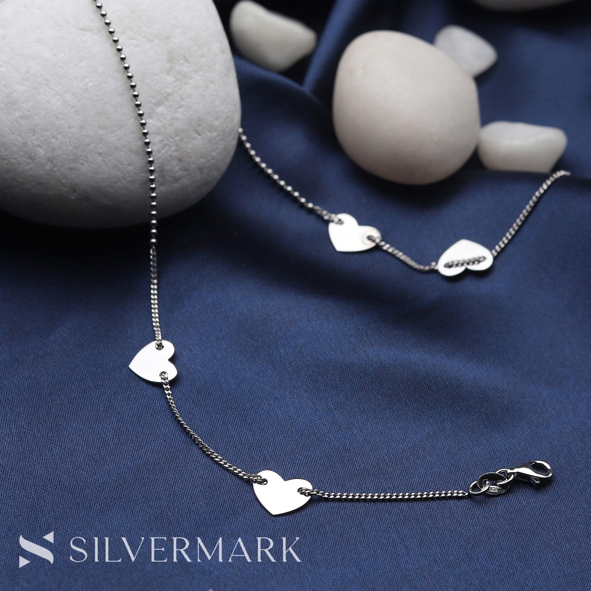 Silver Heart Anklet - silvermark